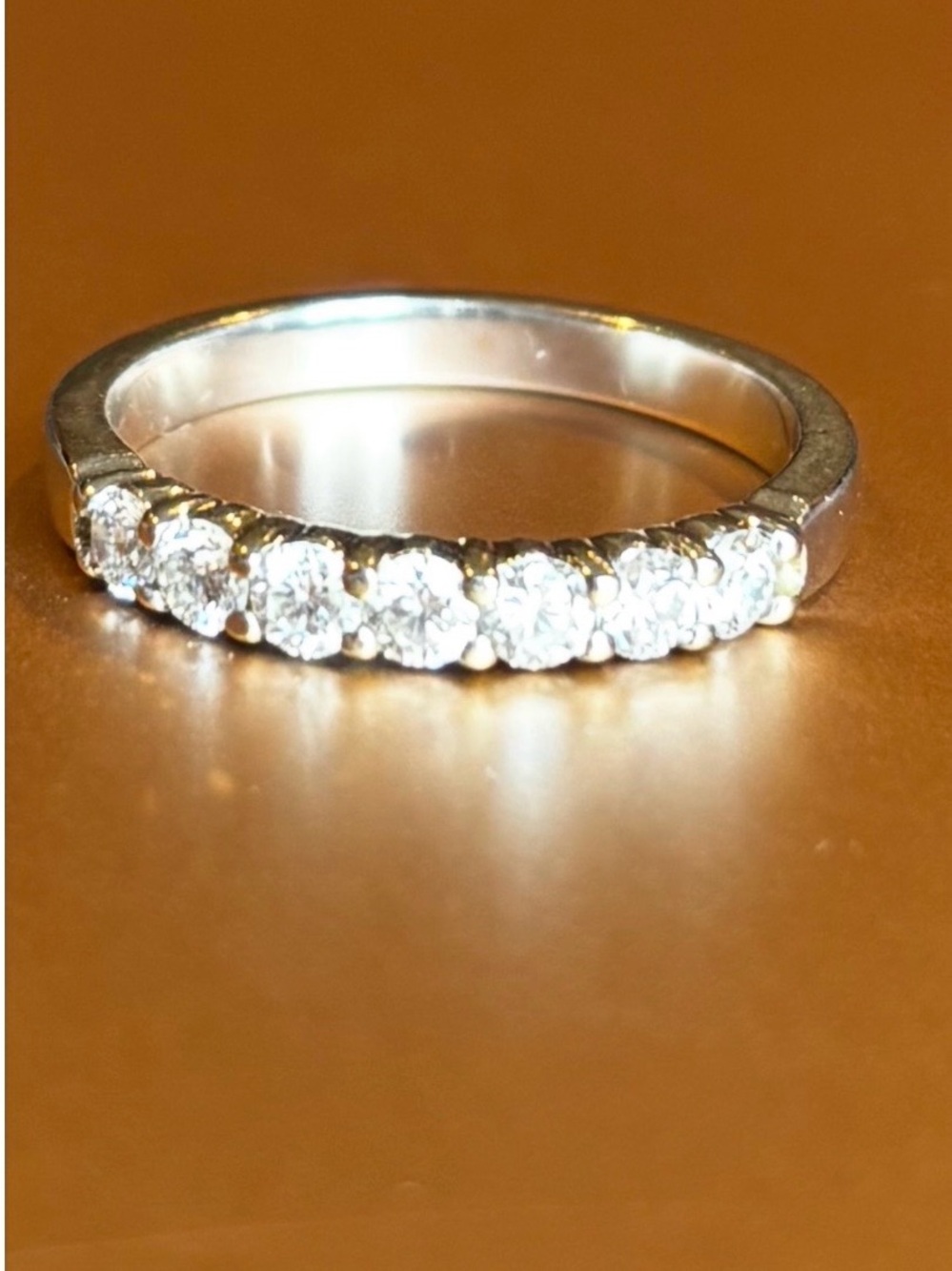 18K White Gold Diamond Wedding Band .47 CTW G VS – 10 Round Brilliant Diamonds